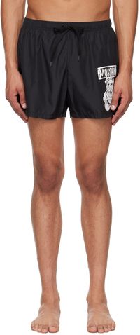 Moschino Maillot de bain noir à image d'ourson
