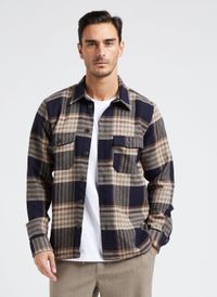 Les Deux - Surchemise col classique en coton - Taille L - Bleu