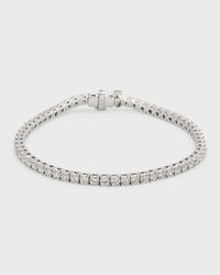 18K White Gold Round Diamond Bracelet, 7"L, 5.0tcw