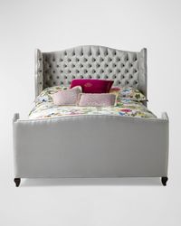 Beau Tufted Wing Back King Bed