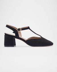 Romi Suede T-Strap Pumps