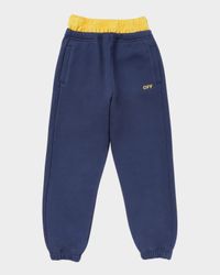 Boy's Off Stamp Cotton Sweatpants, Size 14