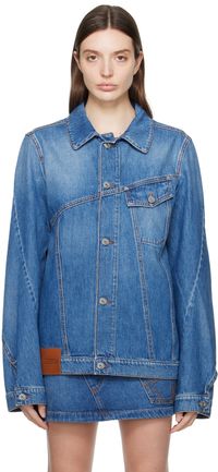 JW Anderson Blouson bleu en denim à assemblage asymétrique