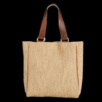 Ibeliv - Cabas tissé bi-matière en raphia - Taille Unique - Beige