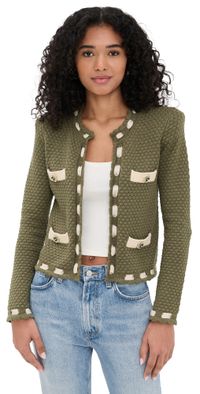 L'AGENCE Astor Cardigan Army/Biscuit XL