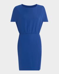 Cape-Sleeve Cady Dress