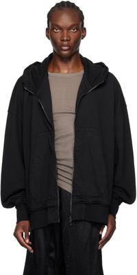 Julius Black Garment-Washed Hoodie