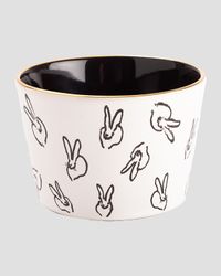 Bunny Bar Bowl White with Black Interior