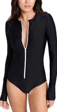 Cover Cover Front Zip Swimsuit Black L