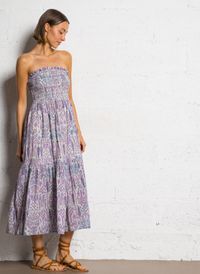 Ba&sh - Robe longue imprimée - Taille 3 - Rose