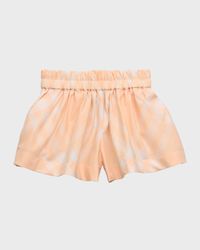 Girl's Marcy Bias Check Shorts, Size 6M-2