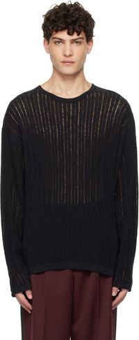 COMMAS Pull noir en pointelle