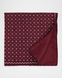 Men's Polka Dot-Print Silk Pocket Square