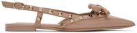 Valentino Garavani Pink Rockstud Bow Slingback Ballerina Flats
