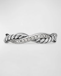 Petite Infinity Twisted Ring with Pave Diamonds