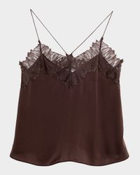 Newin Silk Lace-Trim Cami