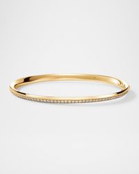 18K Yellow Gold Barre Pave Diamond Bangle Bracelet