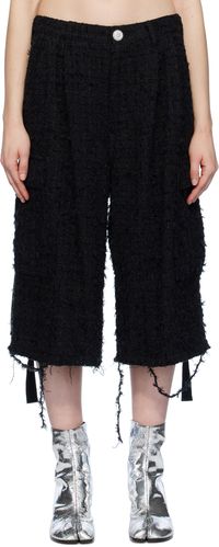 doublet Black Raw Edge Cargo Shorts