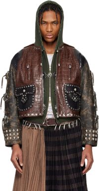 Chopova Lowena Brown Afterclap Leather Jacket