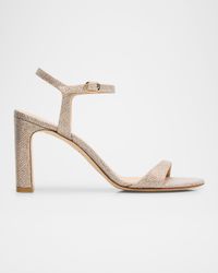Babette Metallic Ankle-Strap Sandals