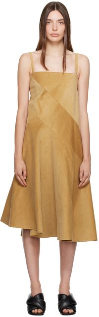 JW Anderson Robe midi brun clair à panneaux