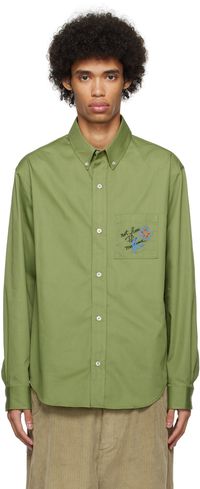 Drôle De Monsieur Khaki 'La Chemise Slogan Esquisse' Shirt
