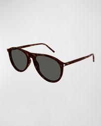 Thin Acetate Aviator Sunglasses