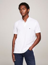 Tommy Hilfiger - Polo en coton biologique mélangé - Taille XL - Blanc