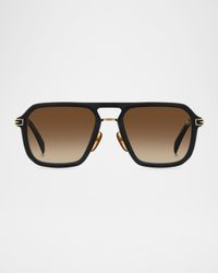 Men's DB 7136 Acetate Rectangle Sunglasses