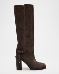 City Suede Knee-High Boots
