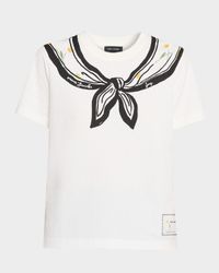 Trompe-L'oeil Short-Sleeve Scarf Tee