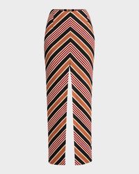 Chevron Slits Maxi Skirt