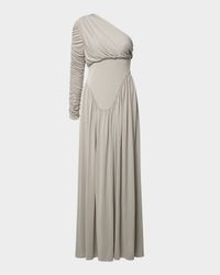 Doutzen Ruched Basque-Waist Jersey Gown
