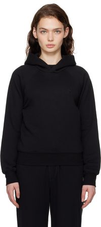 ÉTERNE Pull à capuche écourté noir