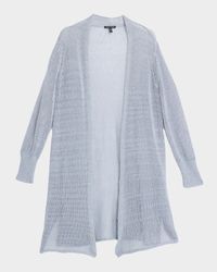 Knit Open-Front Long Cardigan