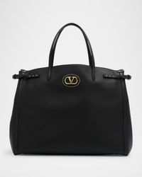 Antibes Large Napa Leather Tote Bag