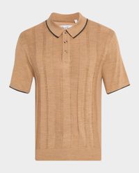Men's Edvan Wool Knit Short-Sleeve Polo Sweater