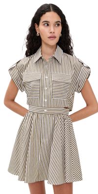 o. p.t Rowe Dress Olive Stripe S