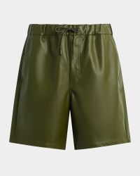 Men's Vegan Leather Drawstring Shorts