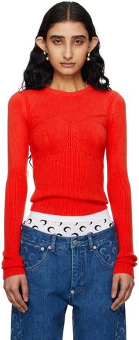 Marine Serre Red Rib Sweater