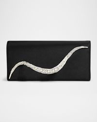Crystal Curve Recycled Satin Clutch Bag