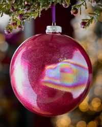 Fuchsia Glitter Ball Ornament