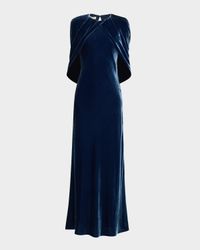 A-Line Velvet Shawl Gown