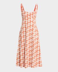 Thalia Sleeveless Scoop-Neck Midi Dress