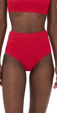 Sea Selma Solid Bikini Bottoms Red XS
