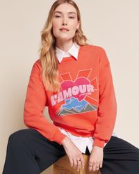 Emoi Emoi - Le sweat l'amour jusqu'au ciel en coton bio - Taille XL - Orange