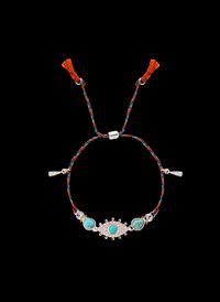 Hipanema - Bracelet cordon réglable avec pampilles - Taille Unique - Argent