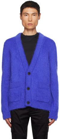 Balmain Blue Brushed Cardigan