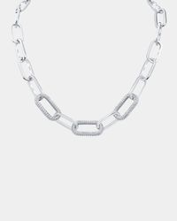 Triple Pave Cubic Zirconia Front-Link Chain Necklace