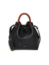 Women's Marcie Leather Bucket Bag - Black